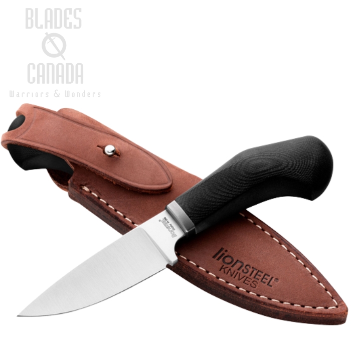 Lion Steel Willy Fixed Blade Knife, M390 Satin, G10 Black, Leather Sheath, WL1 GBK Lion Steel Willy Fixed Blade Knife, M390 Satin, G10 Black, Leather Sheath, WL1 GBK